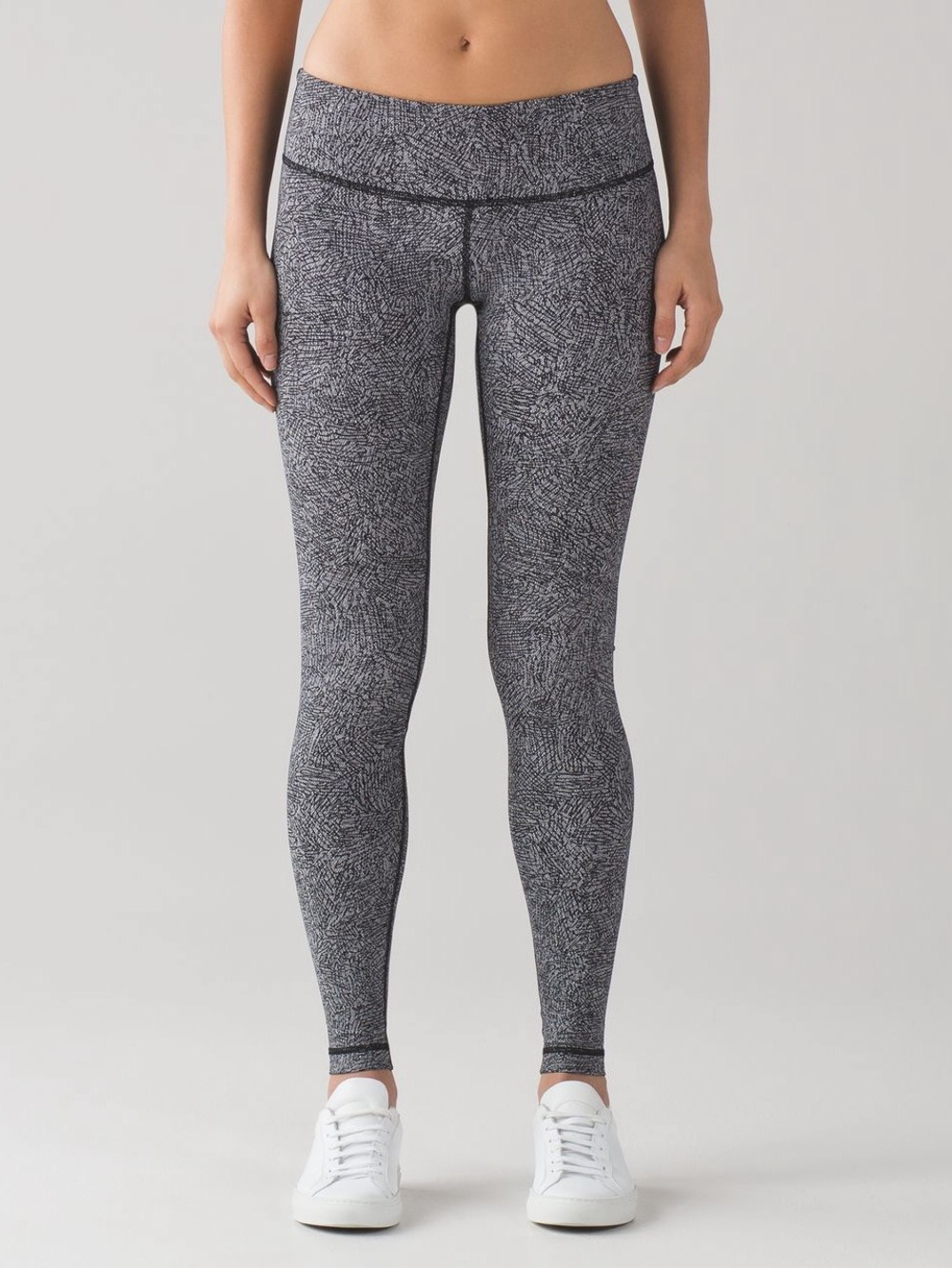 Lululemon Wunder Under Pant III - Line Up White Black Athletic leggings